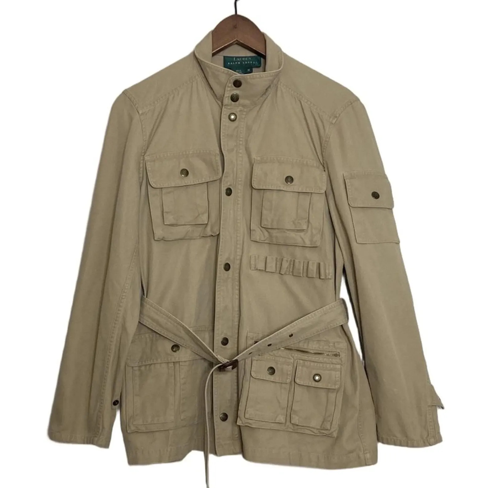 Vintage Lauren Ralph Lauren Military Jacket Womens Medium Beige Cotton Utility - Etsy Canada | Etsy (US)