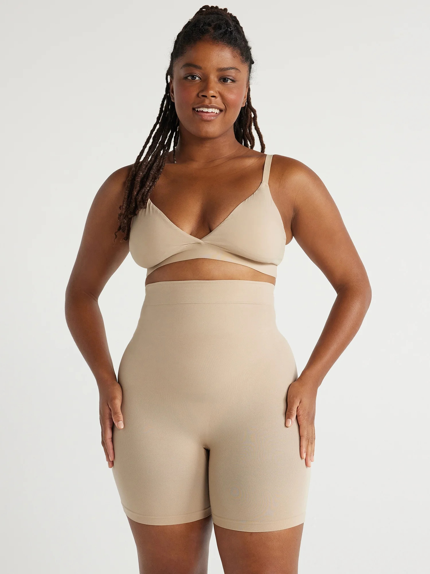 Joyspun Women’s Seamless Sculpting High Waisted Thigh Shaper, Sizes S-3X | Walmart (US)