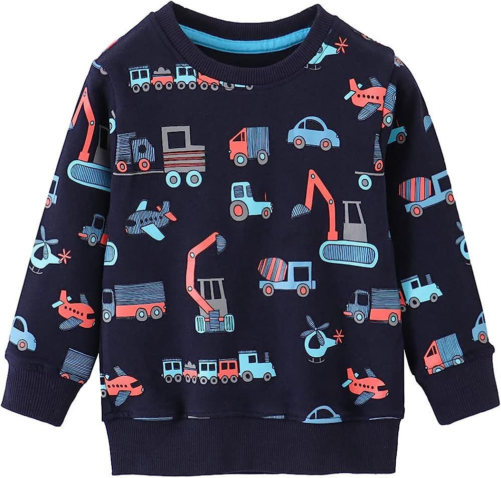 Toddler Boys Sweatshirts Long Sleeve Sport Elephant Sweat Shirt Dinosaur Pullover Crewneck Tops T... | Amazon (US)