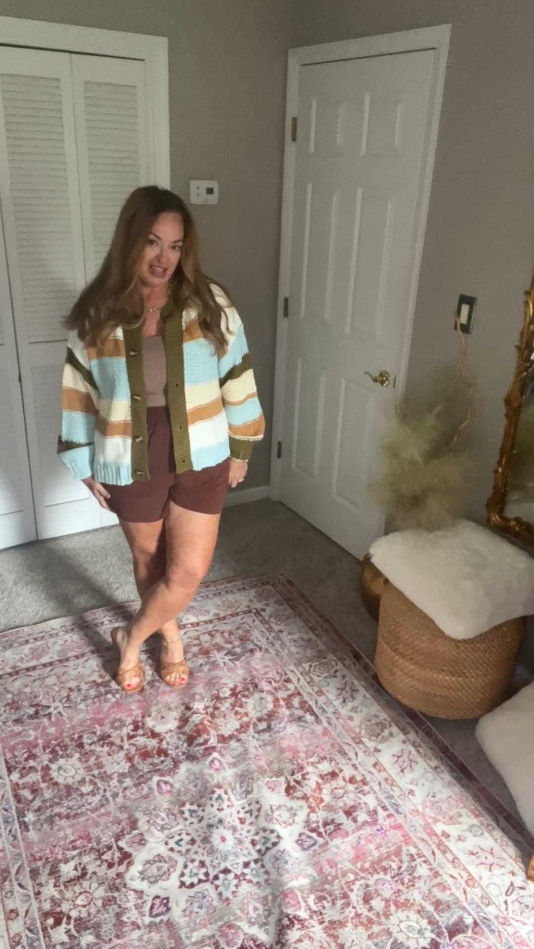 A fabulous chunky striped knit cardigan!
Early Fall preview.
Love the olive, baby blue cognac color combo!

#LTKSeasonal #LTKMidsize #LTKWorkwear