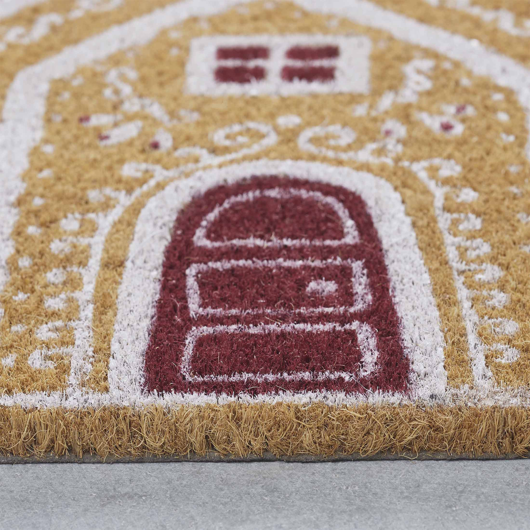 My Texas House Red Gingerbread Coir Holiday Outdoor Doormat, 30" x 48" | Walmart (US)