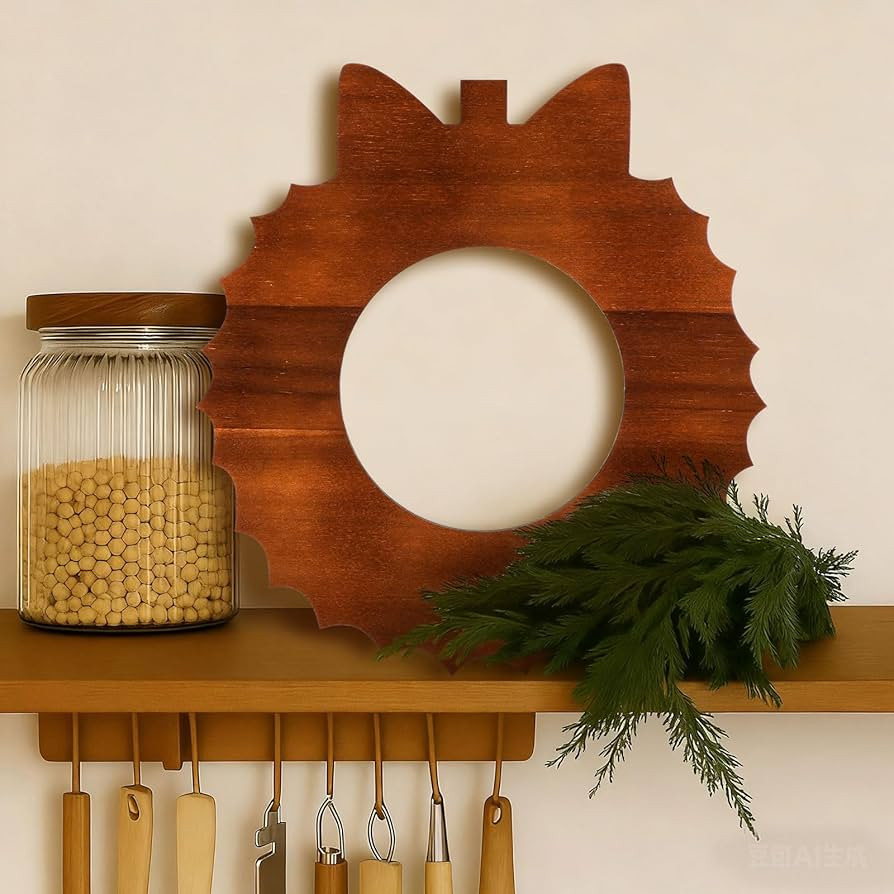 Novabright Christmas Wreath Shaped Wood Cutting Board Christmas Wooden Serving Tray Xmas Kitchen ... | Amazon (US)