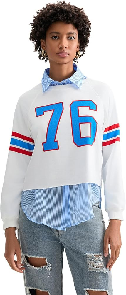 KOSUSANILL Oversized Sweatshirt for Women Y2K Graphic Crewneck Pullover Sweater Loose Fit Long Sl... | Amazon (US)