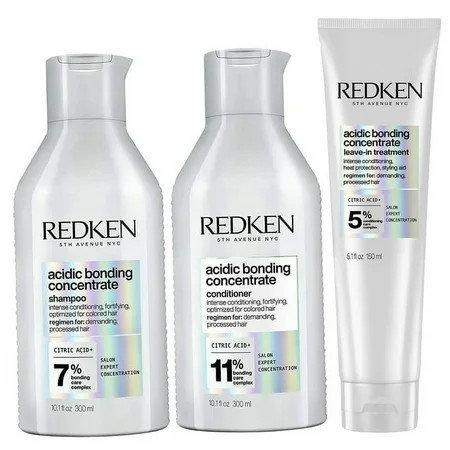 Redken Acidic Bonding Concentrate Shampoo & Conditioner 10.1 oz Each & Leave-In Treatment 5.1 oz SET | Walmart (US)