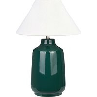 Beliani - Ceramic Table Lamp Base Ambient Light White Lampshade Dark Green Careta - Green | ManoMano UK