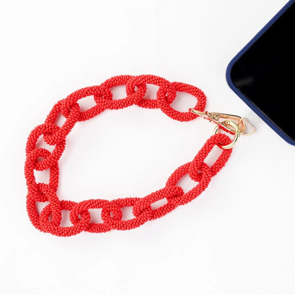 Celine Beaded Phone Chain + Bag Charm Poppy | INK+ALLOY