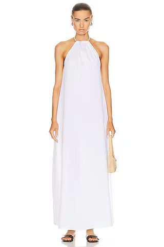 LESET Yoko Halter Maxi Dress in White | FWRD | FWRD 