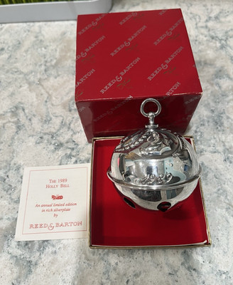 Reed & Barton Holly Bell Silver Plated Christmas Ornament-  1989-Limited Edition | eBay US