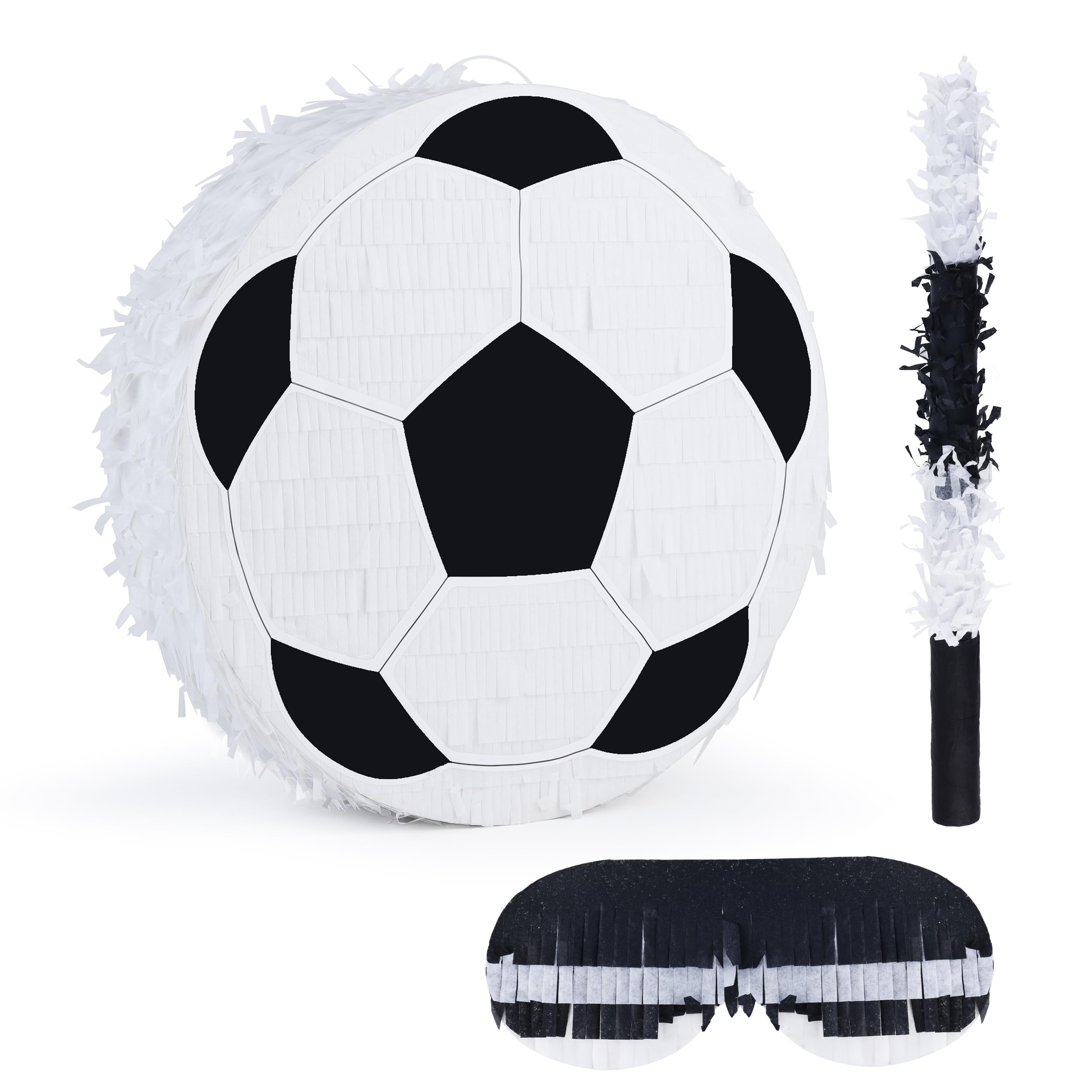 Pinata Bundle with a Blindfold and Bat (13"x13"x4"), Soccer Ball Pinata for Birthday Party Boys, ... | Amazon (US)