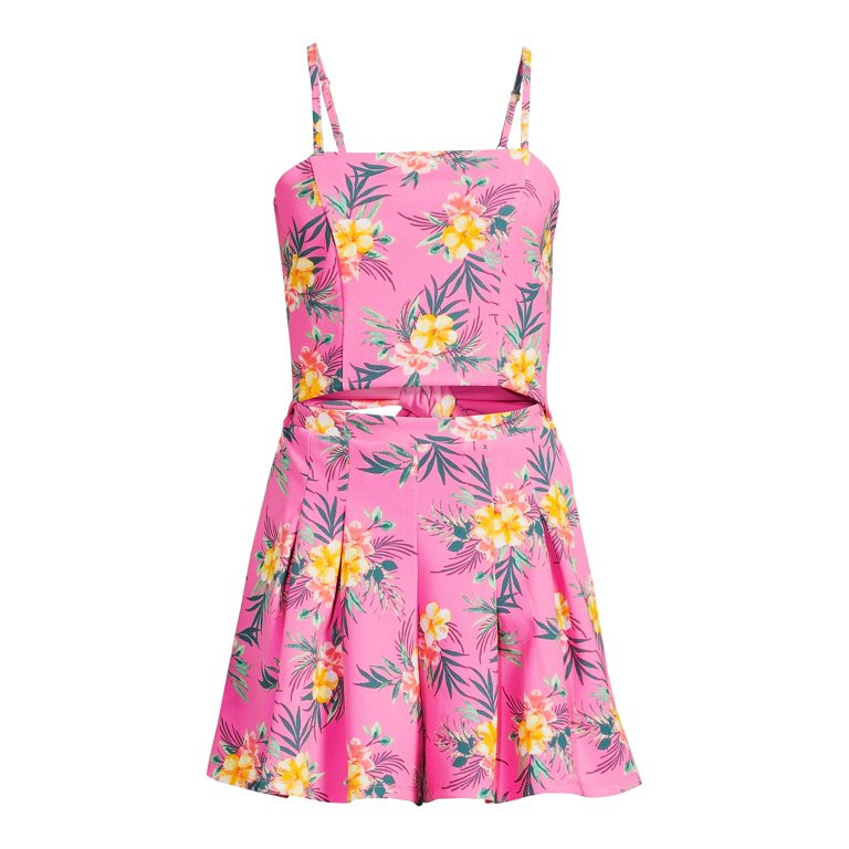 Madden NYC Juniors’ Printed Cutout Romper | Walmart (US)