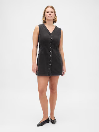 Denim V-Neck Mini Dress | Gap (US)