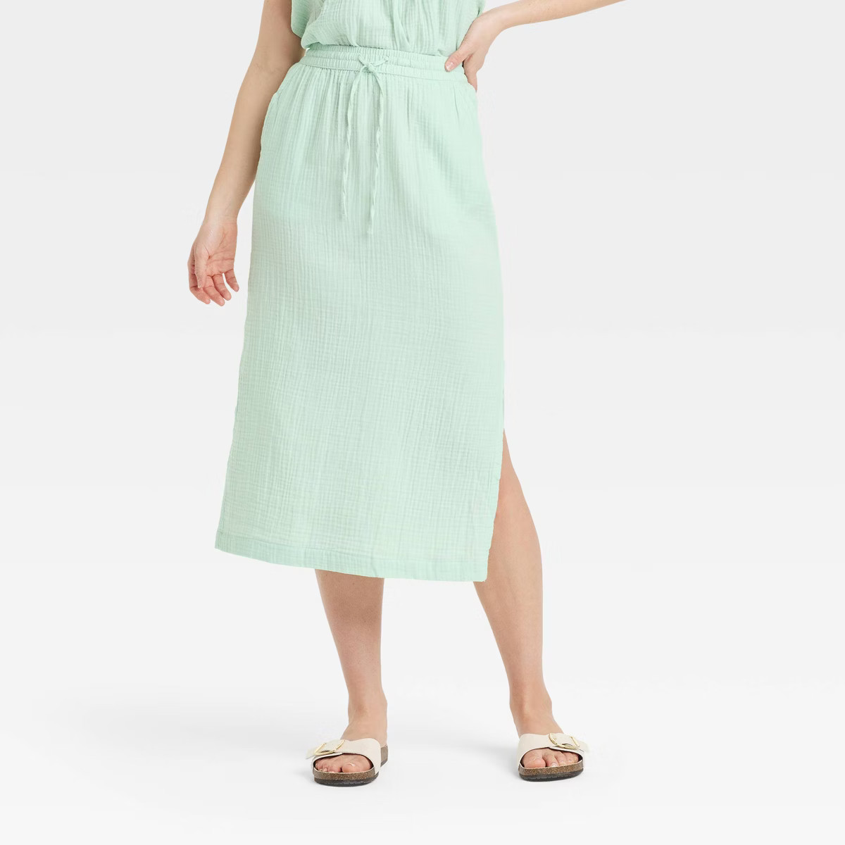 Women's Gauze Midi Pencil Skirt - Universal Thread™ | Target