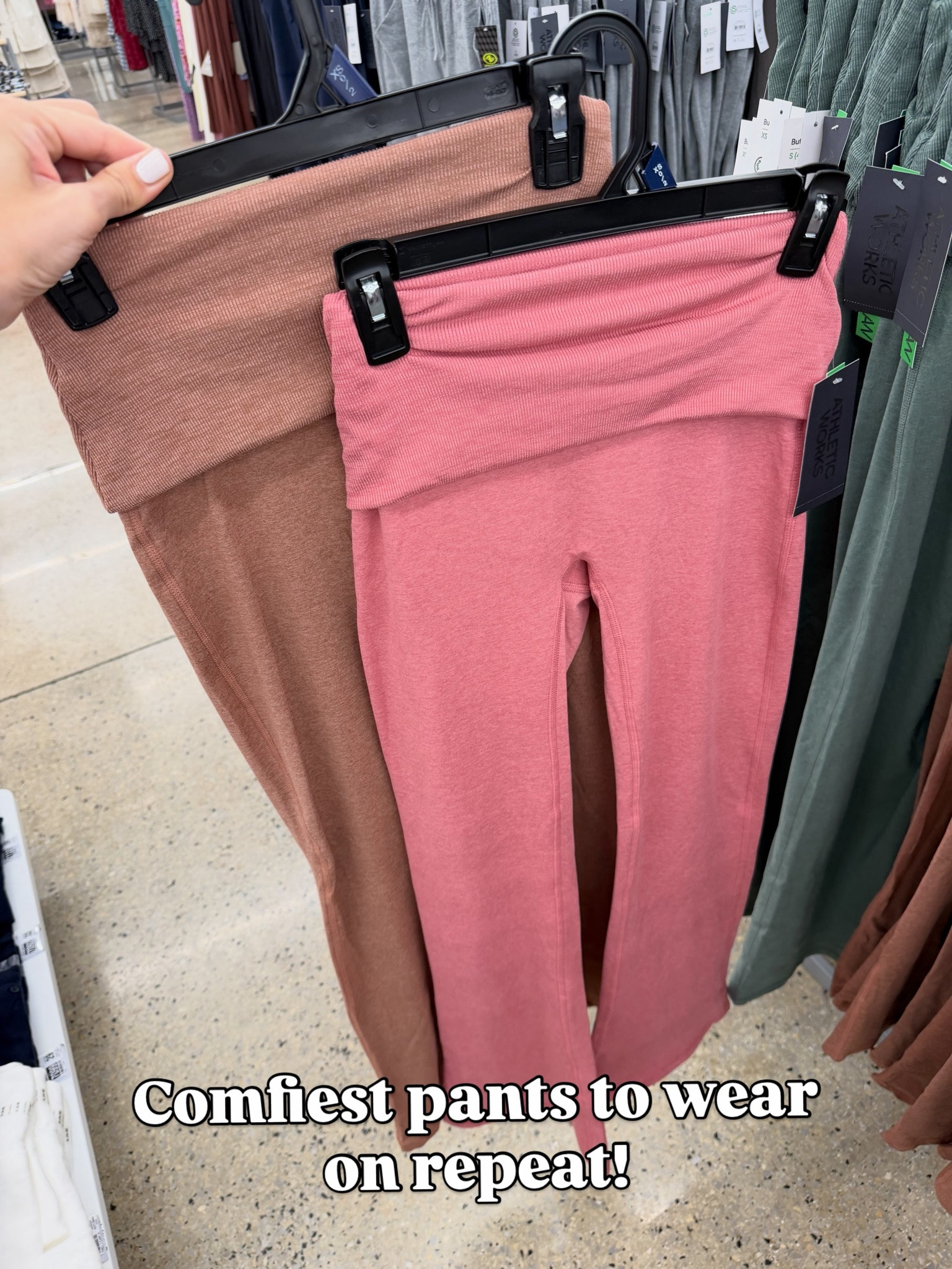 Soft comfy fold over waist flare pants at Walmart, 31” inseam. #walmartfashion

#LTKOver40