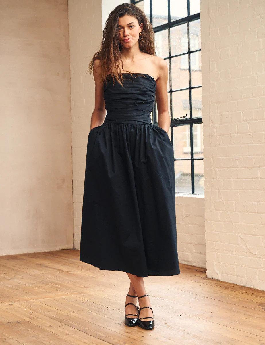 Black Bandeau Felicity Midi Dress | Nobody's Child