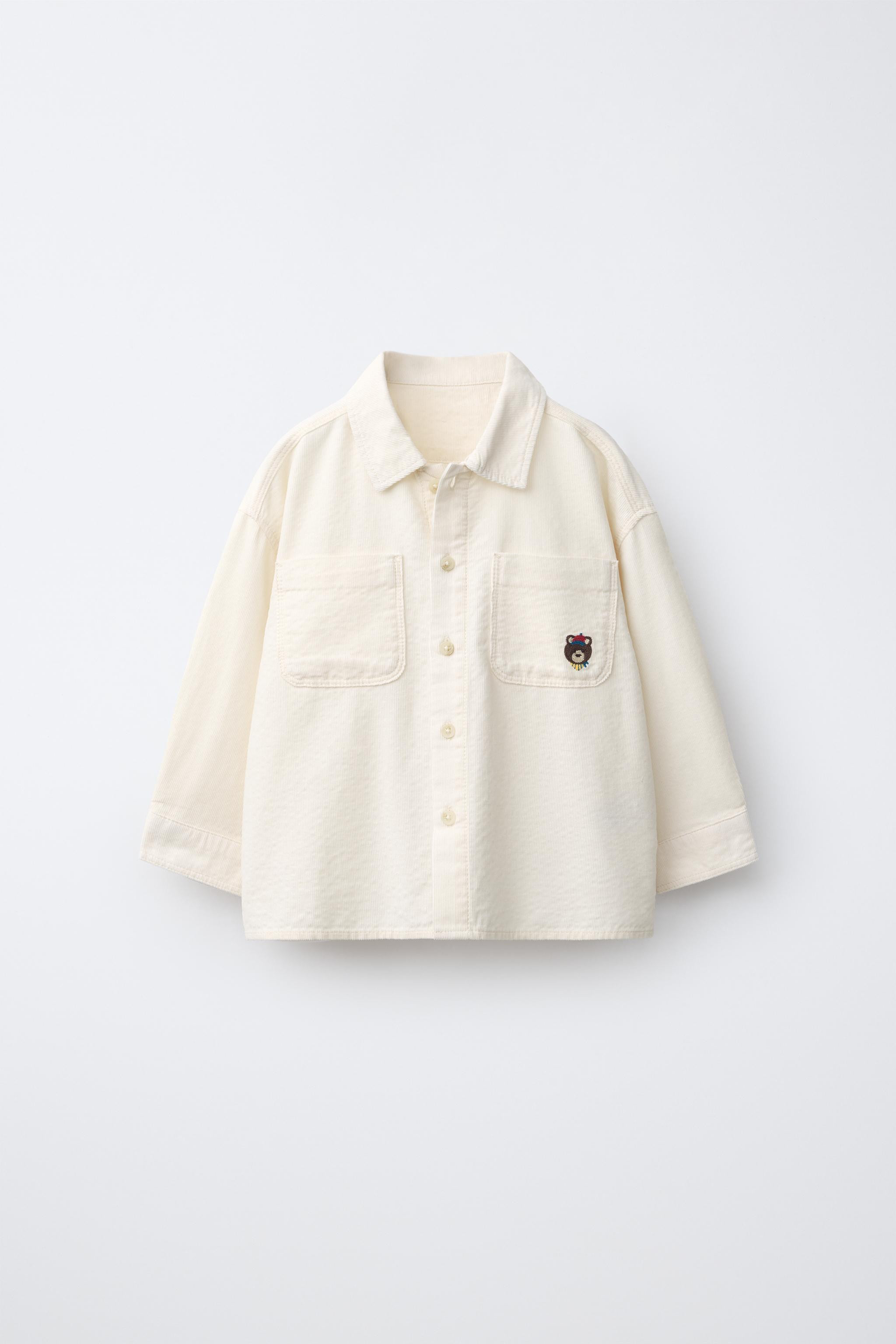 CORDUROY BEAR EMBROIDERY SHIRT | Zara US