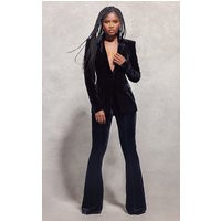 Black Velvet Fitted Blazer | PrettyLittleThing US