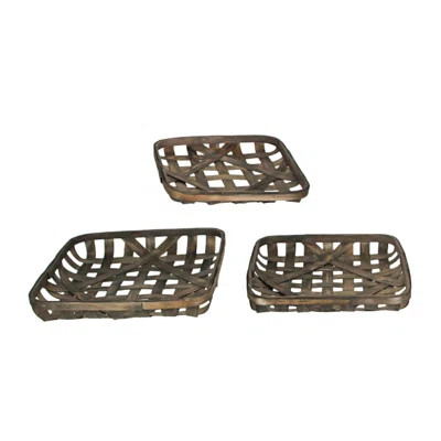 Rattan Tray - Set of 3 | Wayfair Professional