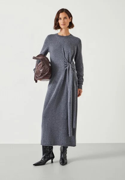 Tilly Tie Waist Merino Wool Midi Dress | Hush UK