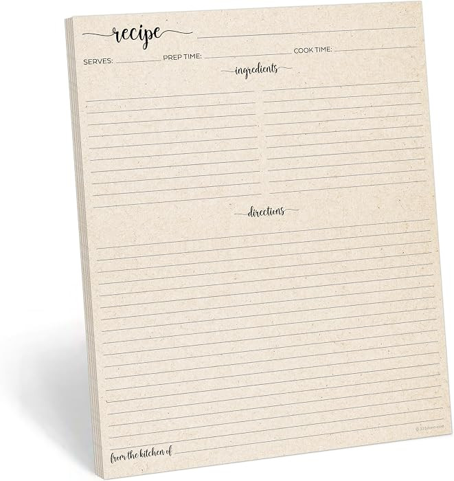 321Done Recipe Paper, Made in USA - Tan, Letter Size, 50-Pack | Amazon (US)