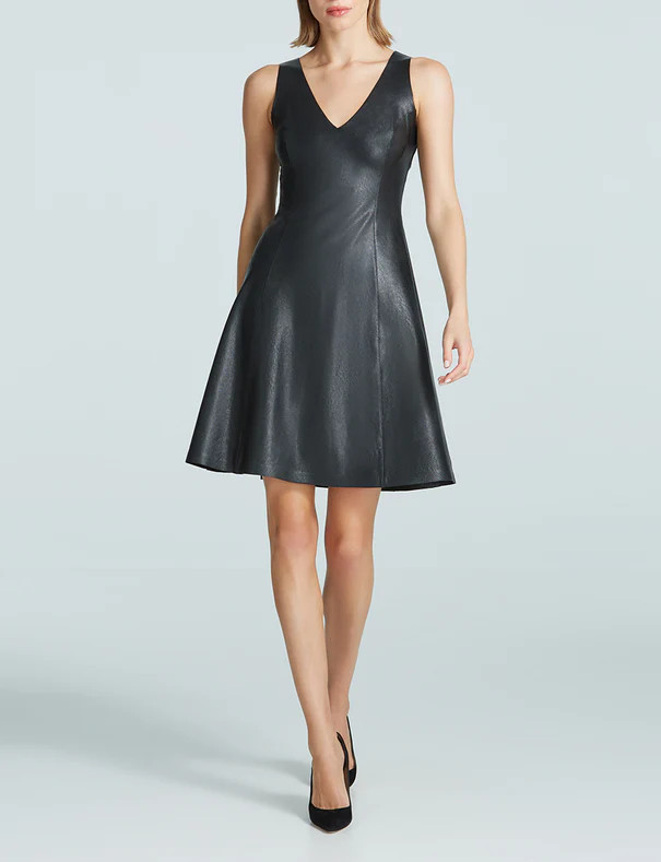 Faux Leather V-Neck Founder Dress | Commando®