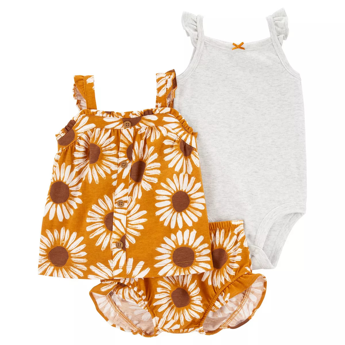Baby Girl Carter's 3-Piece Floral Shorts, Top, and Bodysuit Set | Kohl's