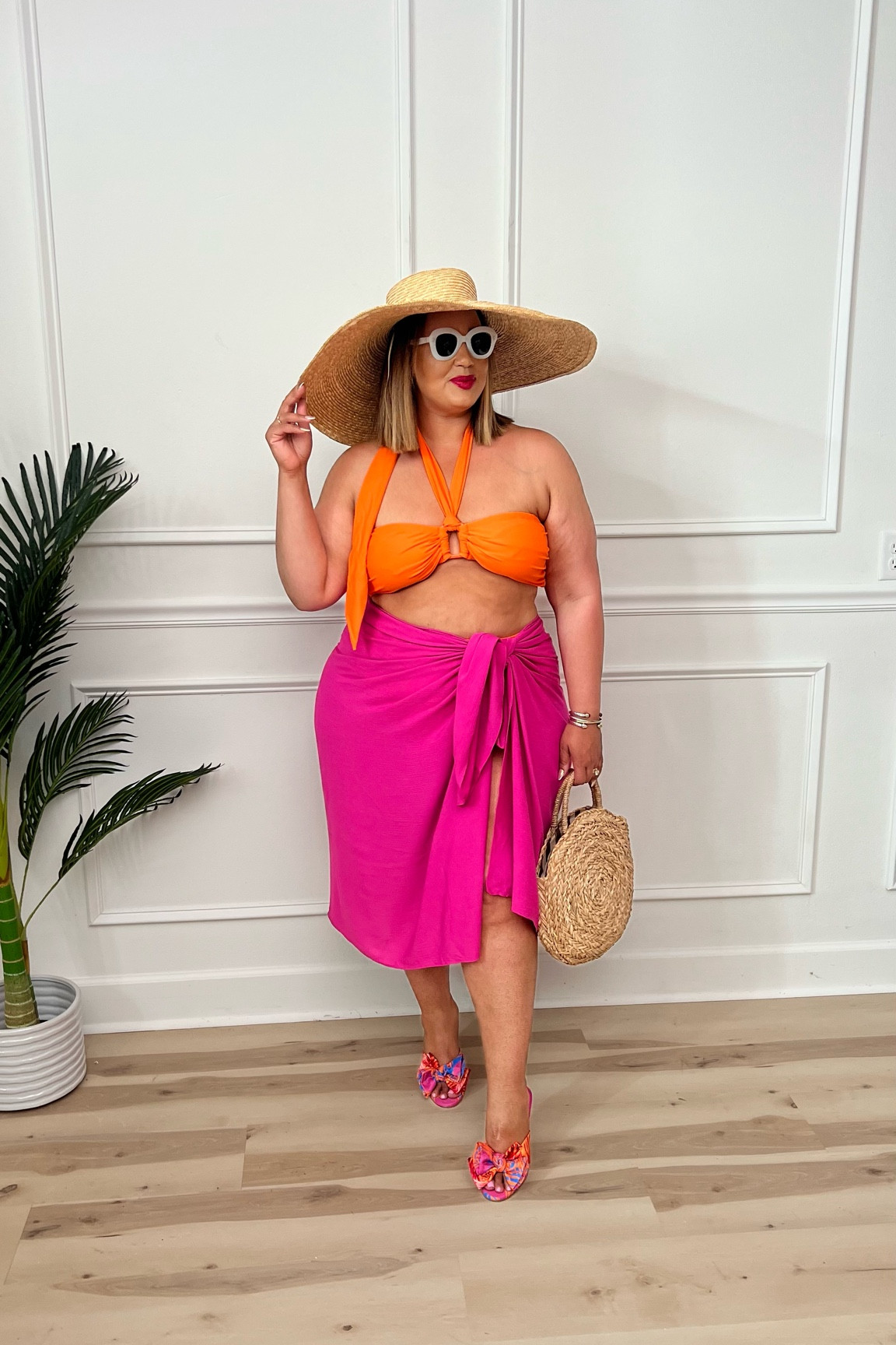 Swim looks, plus size curvy orane pink body positive eloquii size 18

#LTKcurves #LTKswim