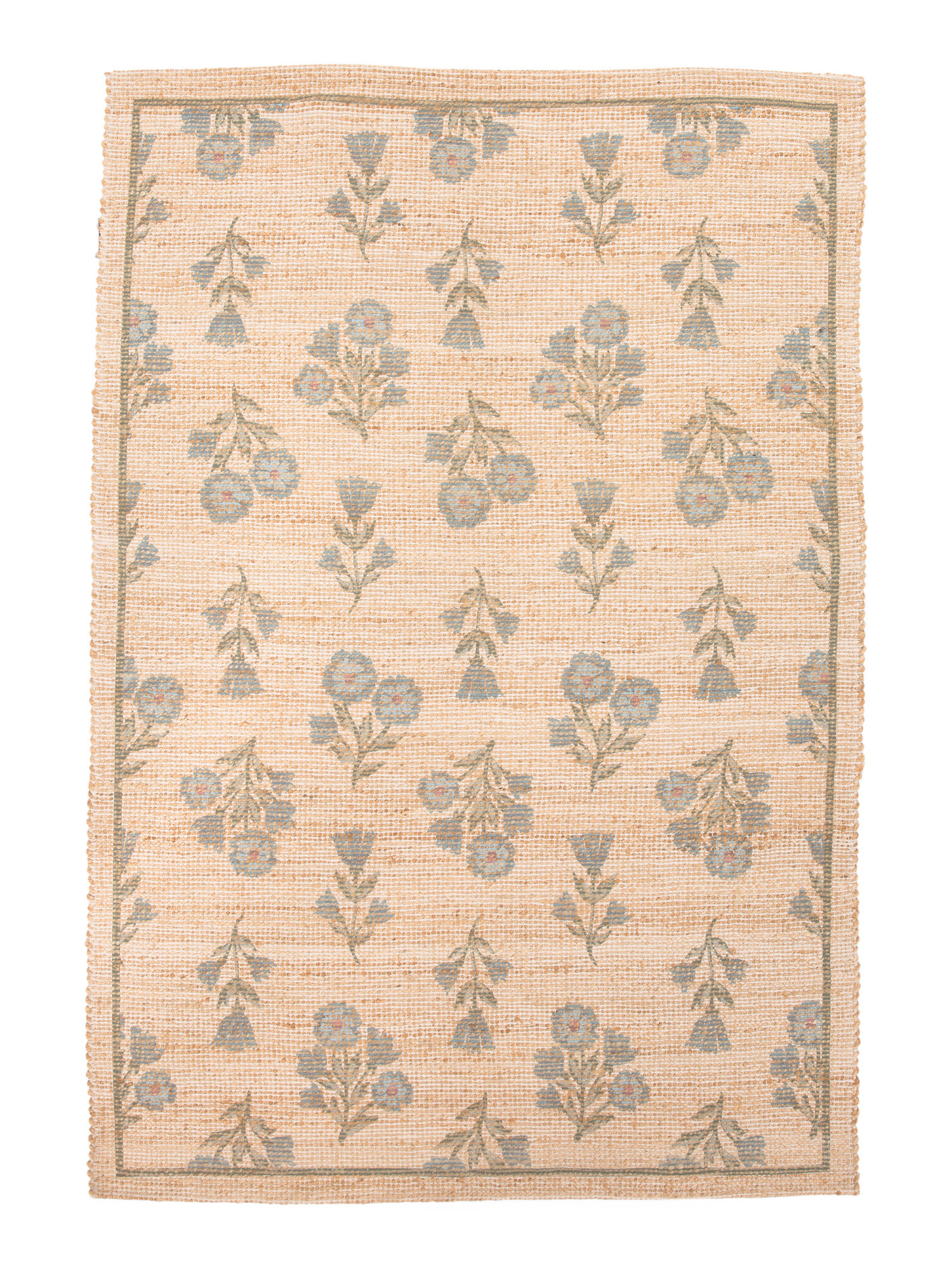 5x8 Jute And Cotton Blend Floral Print Area Rug | Marshalls