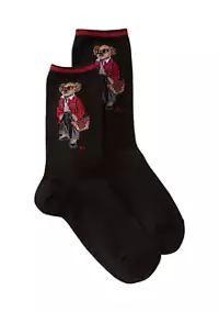 Polo Ralph Lauren Plaid Bear Crew Socks | Belk