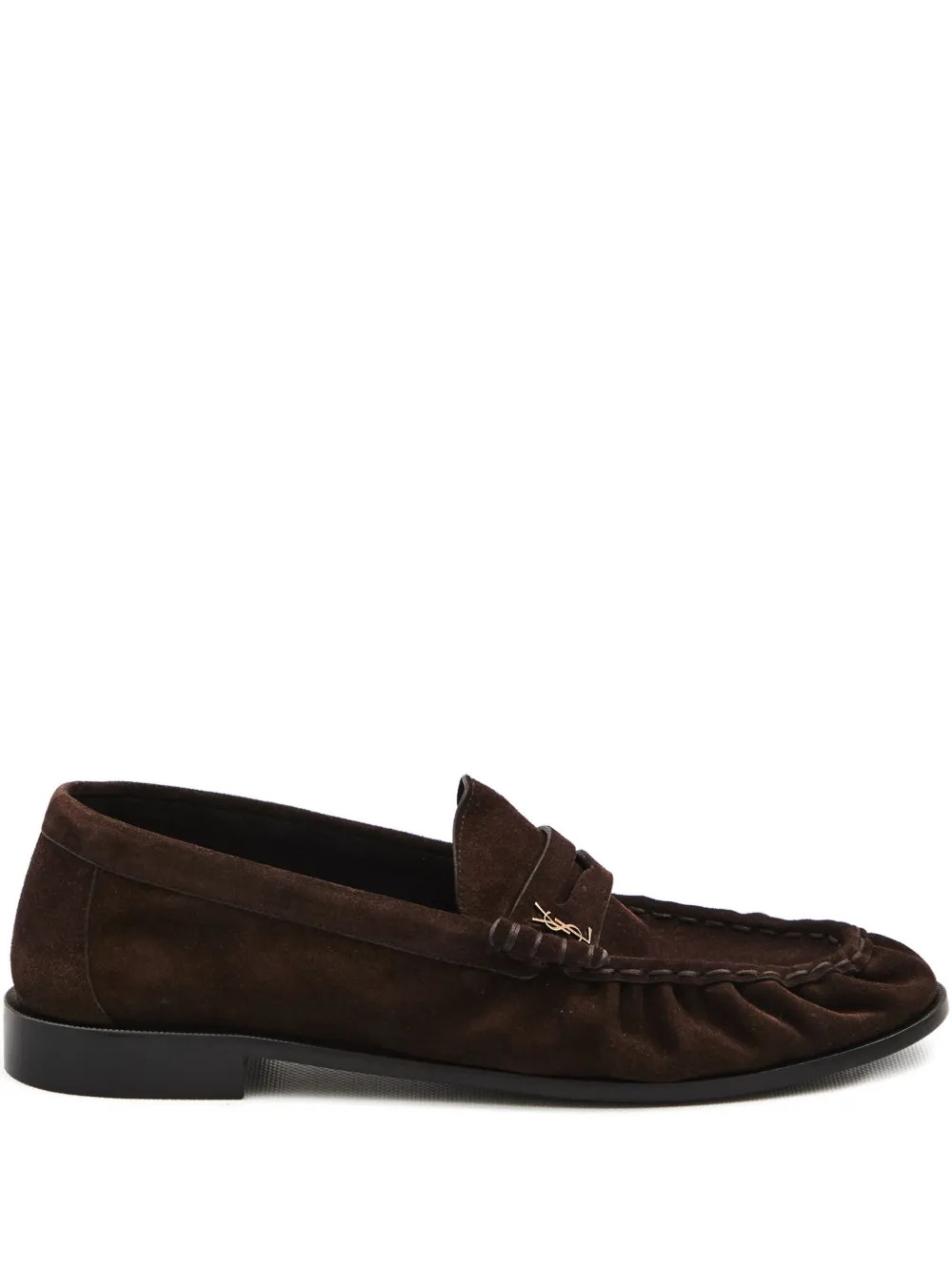 Saint Laurent Cassandre-detail Loafers | Brown | FARFETCH UK | Farfetch Global