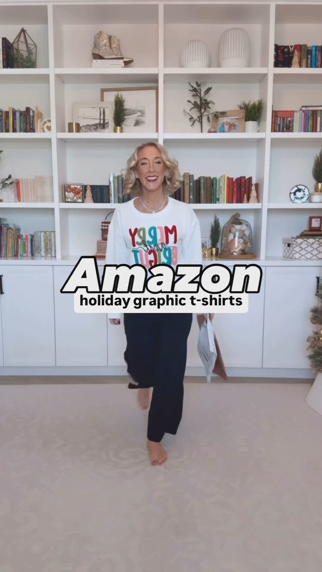 Amazon; holiday graphic tees * ‘Merry & Bright” sweatshirt size medium (tucked it into a belt band). * Wide leg yoga pants size small, short (come in 3 lengths). Use code G4FREE10 for 10% off. • Wide leg jeans - size 25. 1. Tree ‘Merry + Bright’ Tee - size small. 2. ‘In My Merry Era’ Tee - size small. 3. ‘Merry and Bright’ Tee - size small. 4. ‘Merry Christmas’ Bow Tee - size small. • Cardigans are both old but I’m linking similar.

 

#LTKSeasonal #LTKHoliday #LTKFindsUnder50