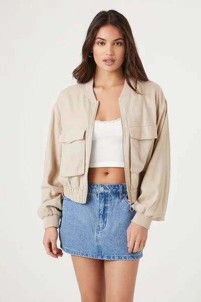 Pull-Ring Bomber Jacket | Forever 21