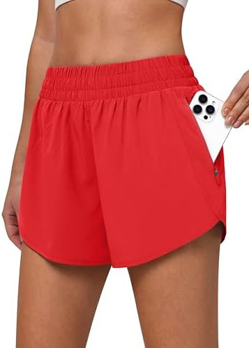 Women's 3" High Waisted Running Shorts Quick Dry Dolphin Sporty Athletic Gym Track Shorts for Wom... | Amazon (US)
