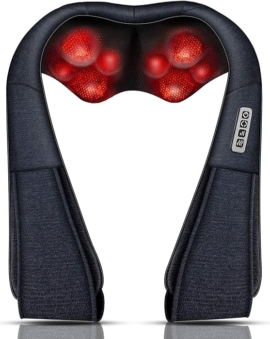 Mo Cuishle Shiatsu Back Shoulder and Neck Massager with Heat, Electric Deep Tissue 4D Kneading Ma... | Amazon (US)