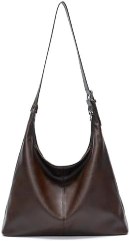 Large Vegan Leather Hobo Bag for Women Slouchy Shoulder Purse Work Handbag | Amazon (US)