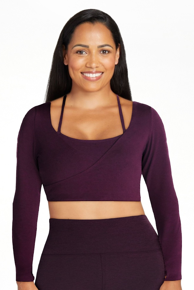 Athletic Works Women's ButterCore Wrap Top with Built In Bra, Sizes XS-XXXL | Walmart (US)