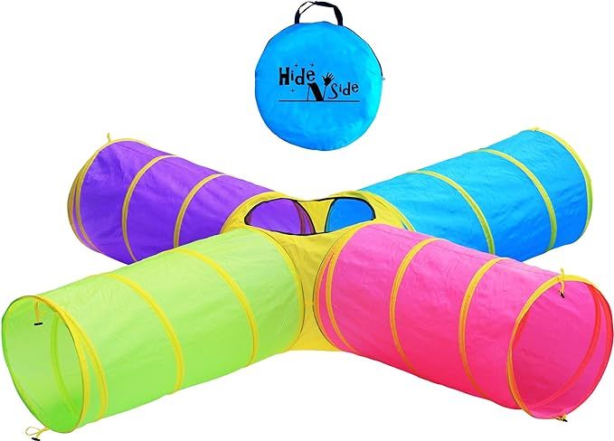 Hide N Side Kids Play Tunnels, Indoor Outdoor Crawl Through Tunnel for Kids Dog Toddler Babies Ch... | Amazon (US)
