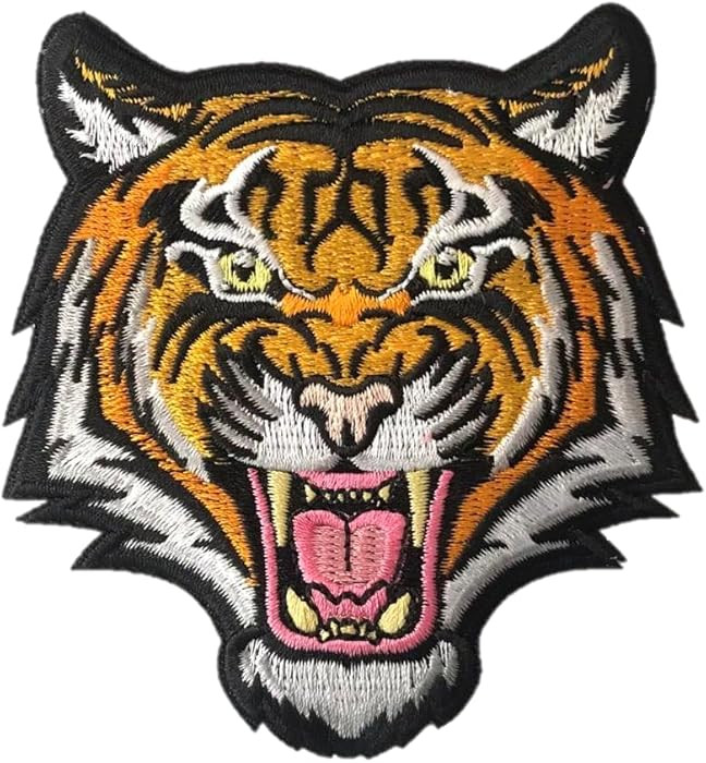 PatchClub Roaring Tiger Head Patch, 3.15 x 3.5 inches - Iron On/Sew On, Colorful Embroidery, Idea... | Amazon (US)