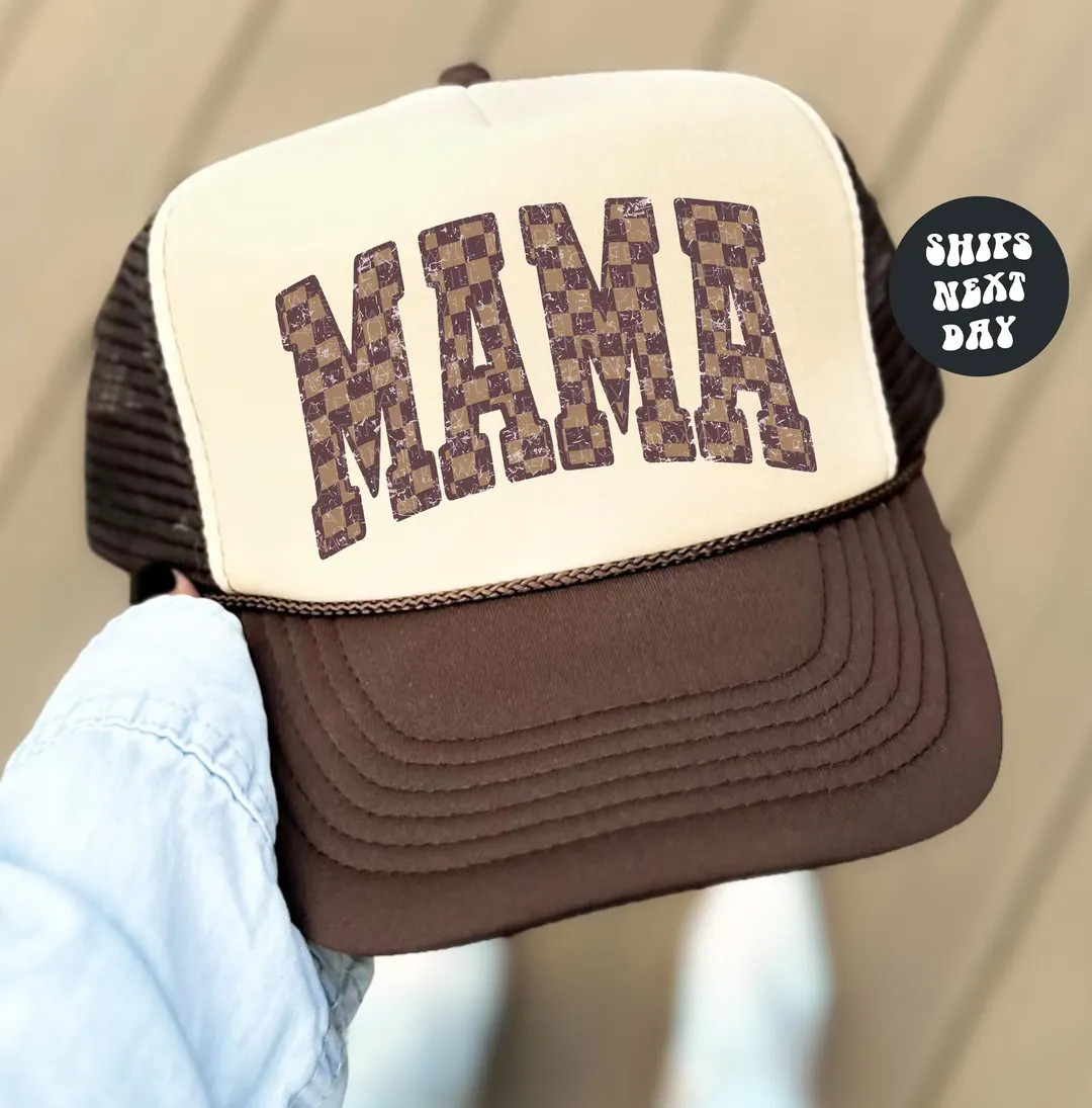 Mama Foam Trucker Hat Mama Hat Checkered Mama Hat Gift for Mom Trucker Hat Retro Mama Hat Checker... | Etsy (US)