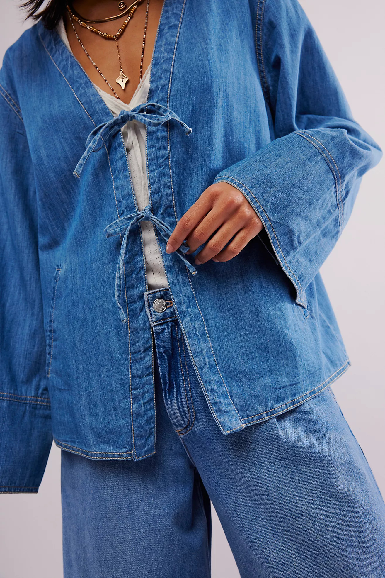 Tie-Front Denim Jacket | Free People (Global - UK&FR Excluded)