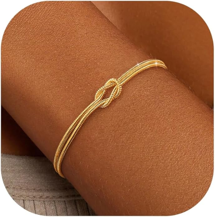 KOHOTA Silver Gold Bracelets for Women Trendy 14K Gold Plated Bracelet for Women Non Tarnish Dain... | Amazon (US)