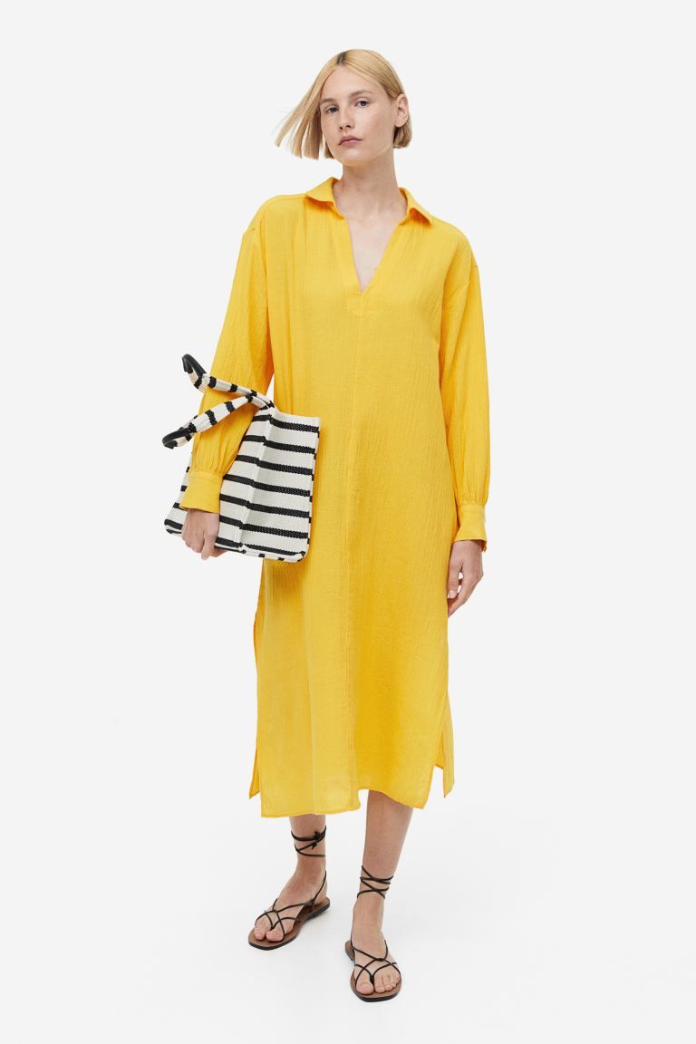 Dress with Collar - Yellow - Ladies | H&M US | H&M (US + CA)