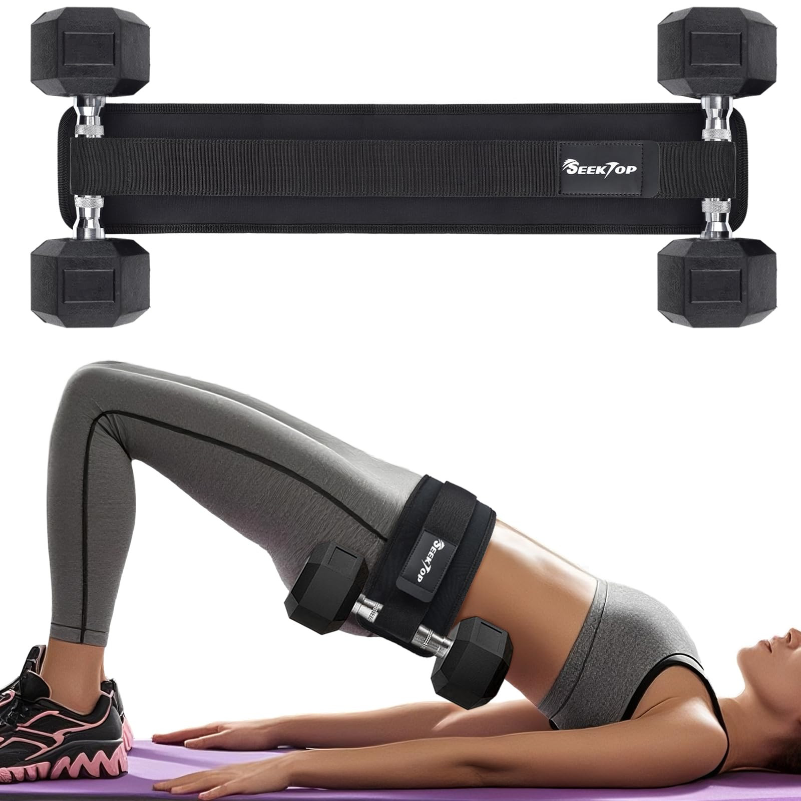 Seektop Adjustable Hip Thrust Belt for Glute Workouts-Anti-Slip Nylon Material Universal Fit for ... | Amazon (US)