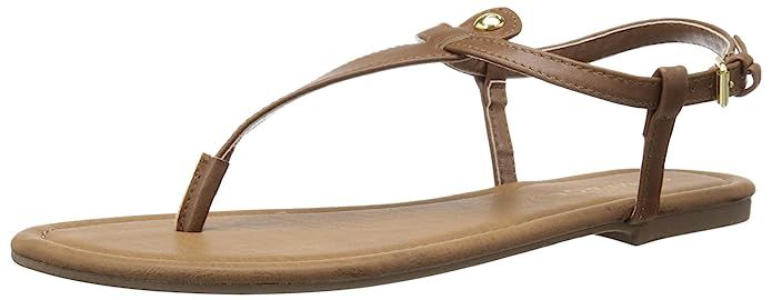 Rampage Women's Pashmina Flat T Bar Sandals with Buckle Closure | Amazon (US)