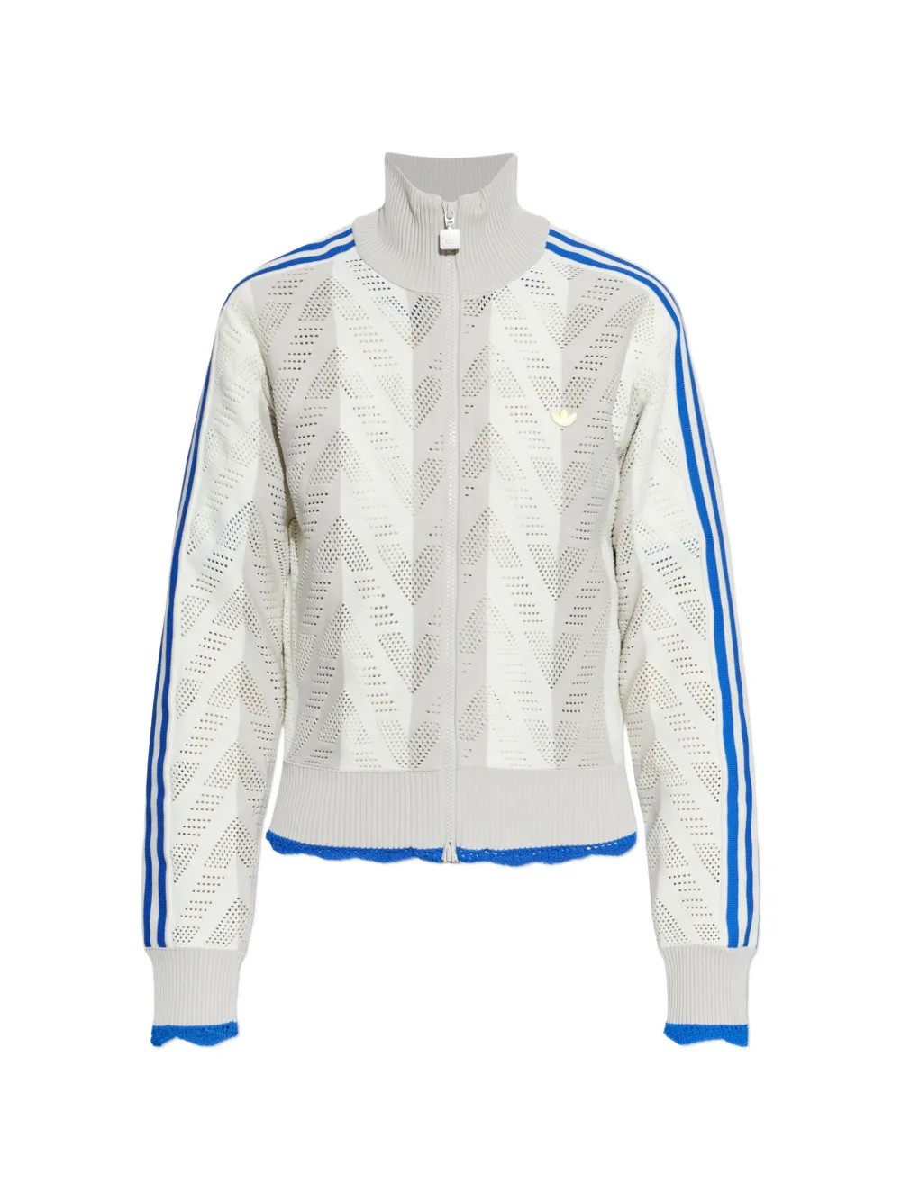 Adidas Stripe open-knit Sweatshirt | Grey | FARFETCH | Farfetch Global
