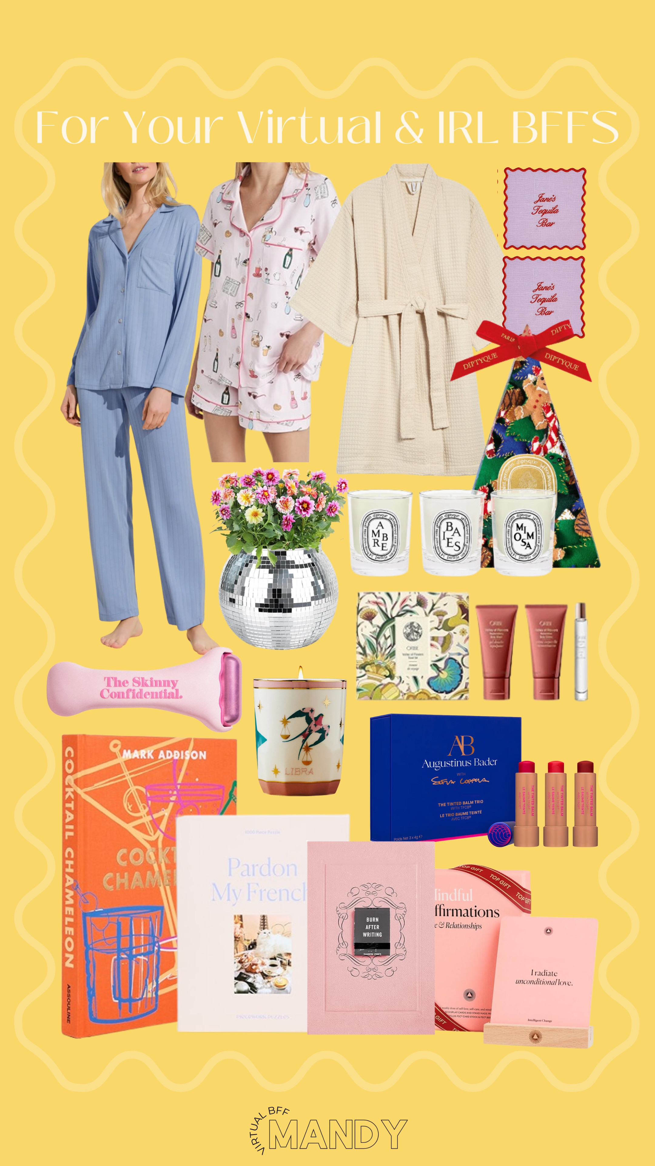 Gifts for your Virtual and IRL BFFS!👯‍♀️ 

Holiday gift guide - gift inspo - gift guide - gifts for her - gift for friends - candle - lipstick - robe - pajamas - puzzle - gifts for her 

#LTKGiftGuide #LTKBeauty