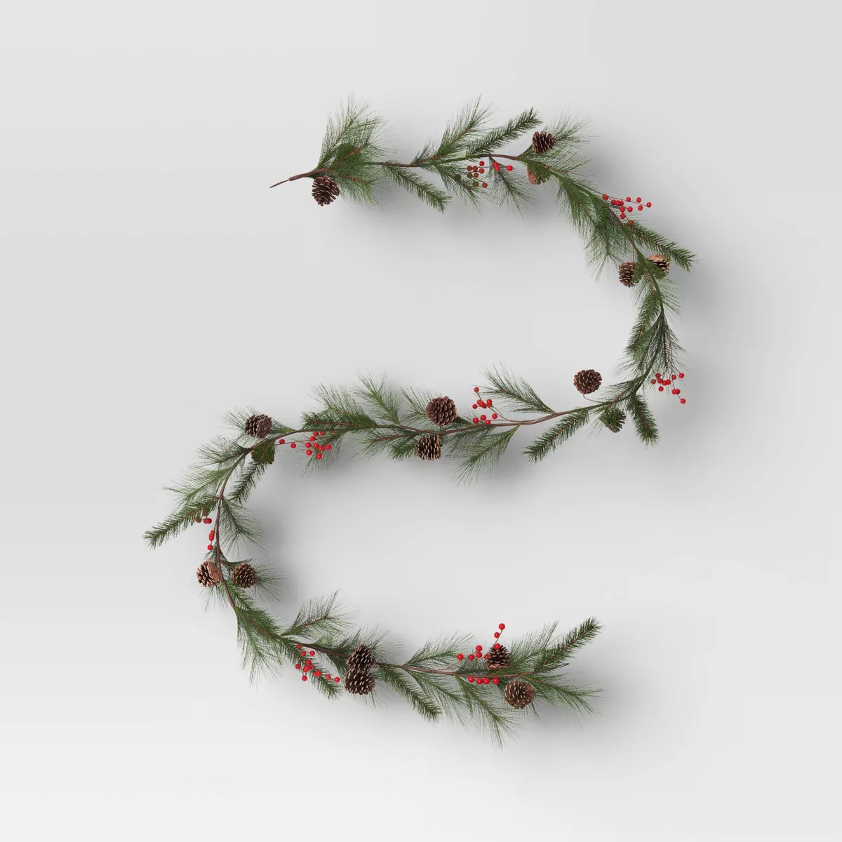 Artificial Christmas Garland XL Long Needle Pine with Red Berries - Threshold™ | Target