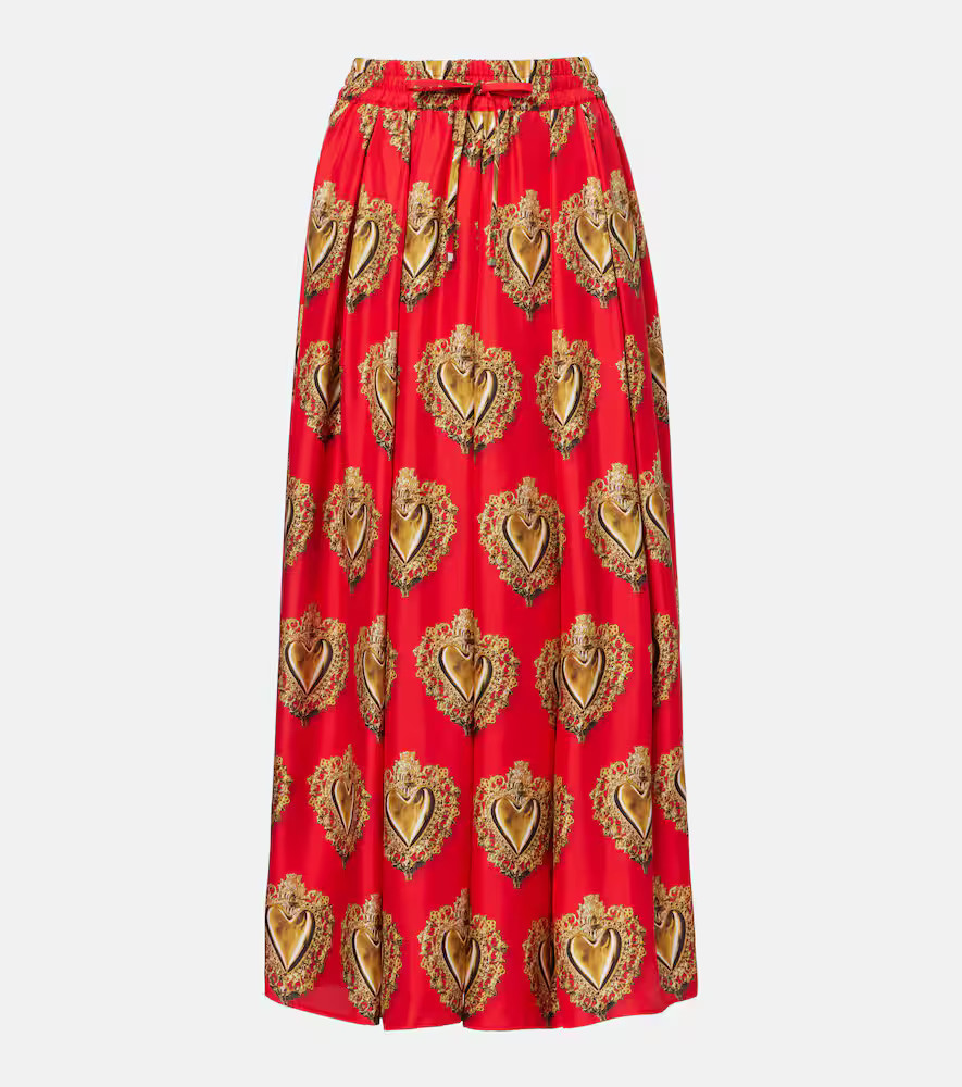 Dolce&Gabbana Printed silk satin maxi skirt | Mytheresa (US/CA)