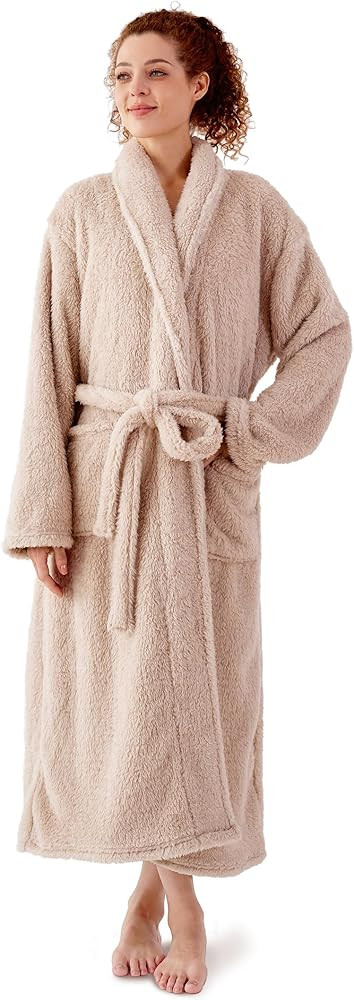 Robes for Women – Premium Plush Fleece Long Bathrobe for Women with Shawl Collar, Soft Warm Wom... | Amazon (US)