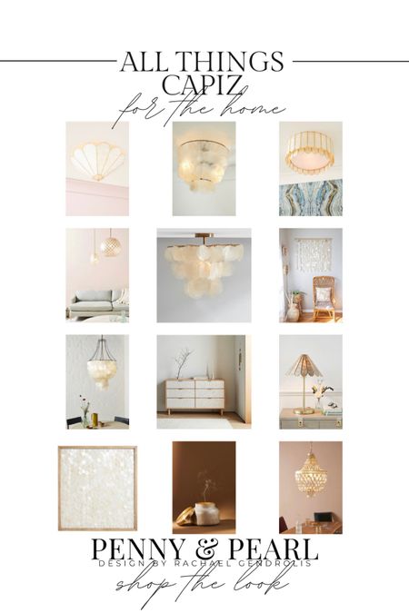 Capiz is one of my favorite decorative materials because it adds that subtle coastal, pearly, shell-like sparkle to any room. Here are some of my favorite chandeliers, flush mounts, art and furniture with capiz finishes. Follow @pennyandpearldesign to shop more home style.



#LTKunder100 #LTKstyletip #LTKhome