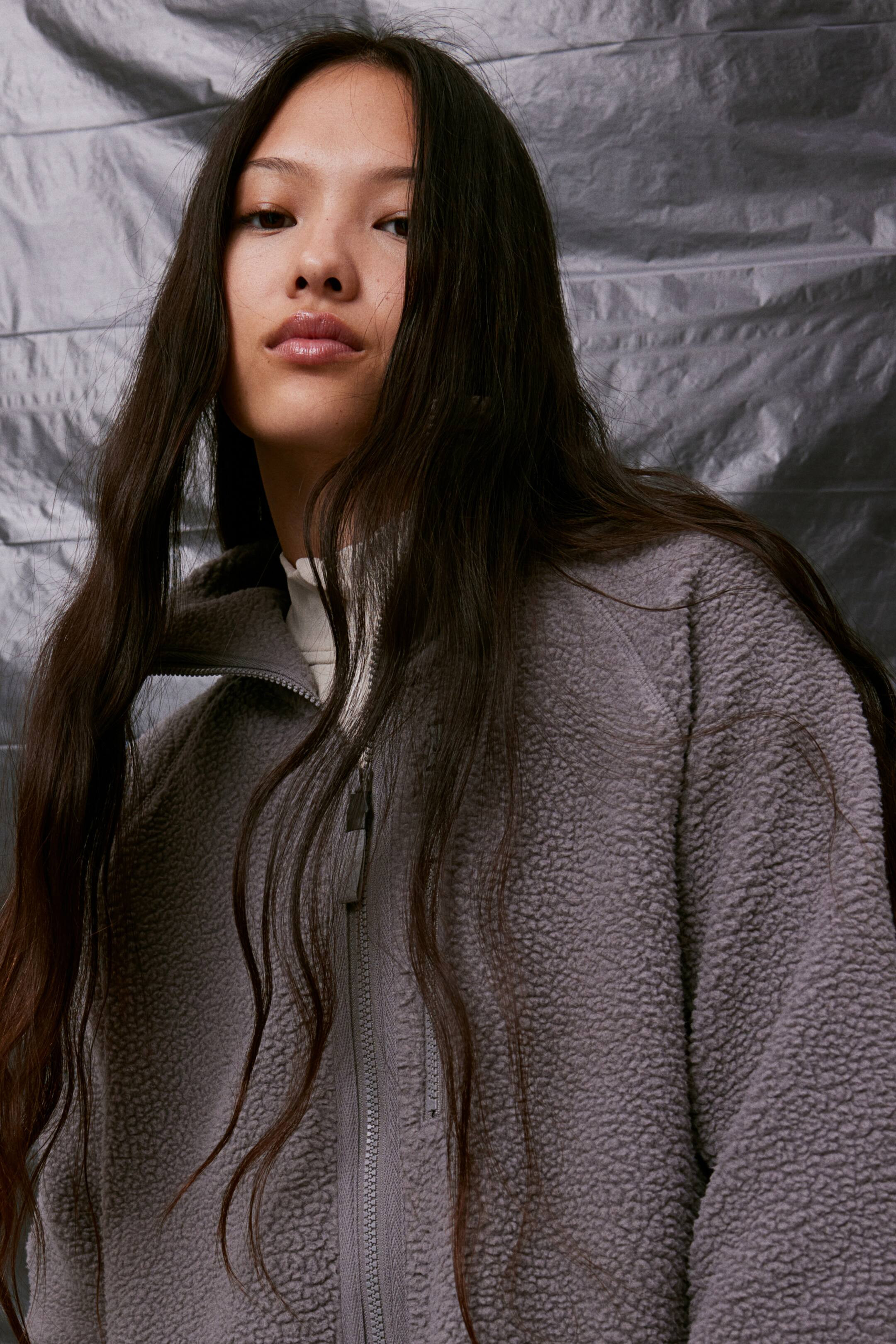 Teddy Fleece Sports Jacket - Light beige - Ladies | H&M US | H&M (US + CA)